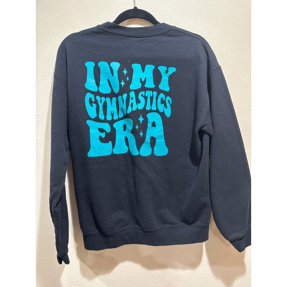 In My Gymnastics Era Sweatshirt Crewneck Black Blue Size Medium - Picture 4 of 4